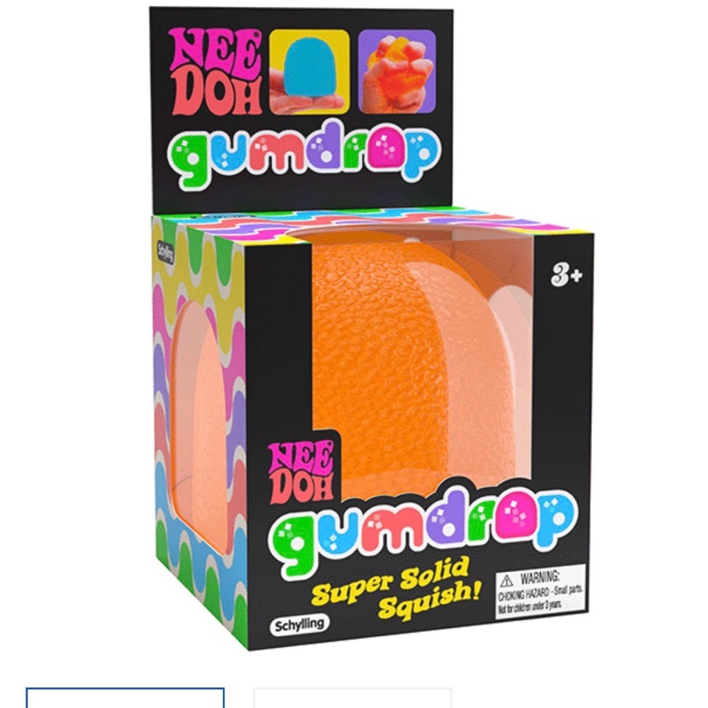 Gumdrop Super Solid Squish! Orange Stress Toy New in Box.